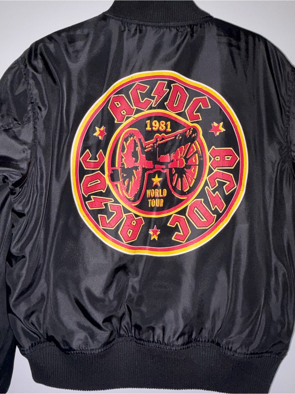 Vintage AC/DC Heavy Metal Rock Band Tour BomberJacket w/ Logo. Punk, Streetwear - Picture 3 of 10